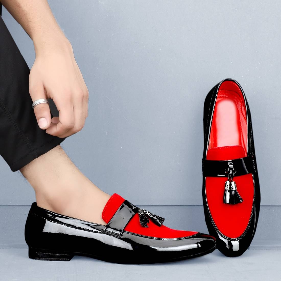     			TR Red Men's Monk Strap Formal Shoes