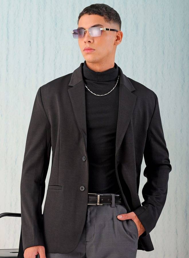 The Indian Garage Co. Polyester Blend Men's Blazer - Black ( Pack of 1 ) The Indian Garage Co. Polyester Blend Men's Blazer - Black ( Pack of 1 )