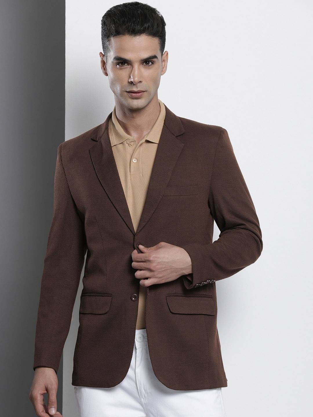     			The Indian Garage Co. Polyester Men's Blazer - Brown ( Pack of 1 )