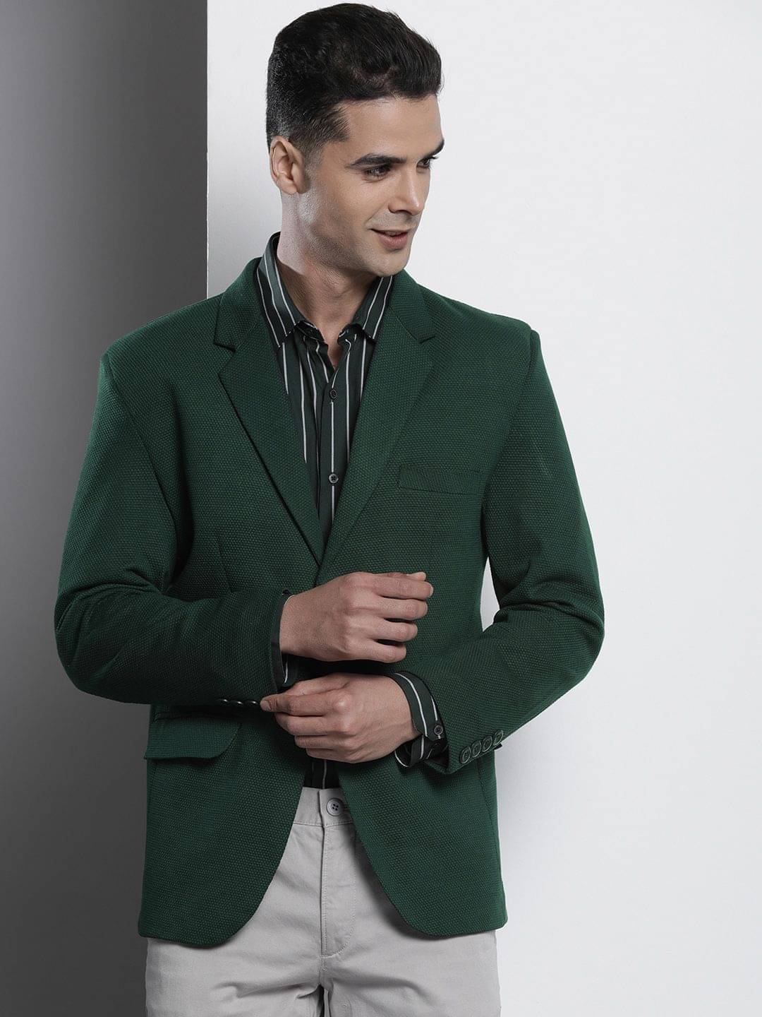     			The Indian Garage Co. Polyester Men's Blazer - Teal ( Pack of 1 )