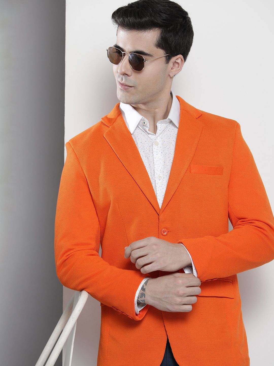 The Indian Garage Co. Polyester Men's Blazer - Rust ( Pack of 1 ) The Indian Garage Co. Polyester Men's Blazer - Rust ( Pack of 1 )