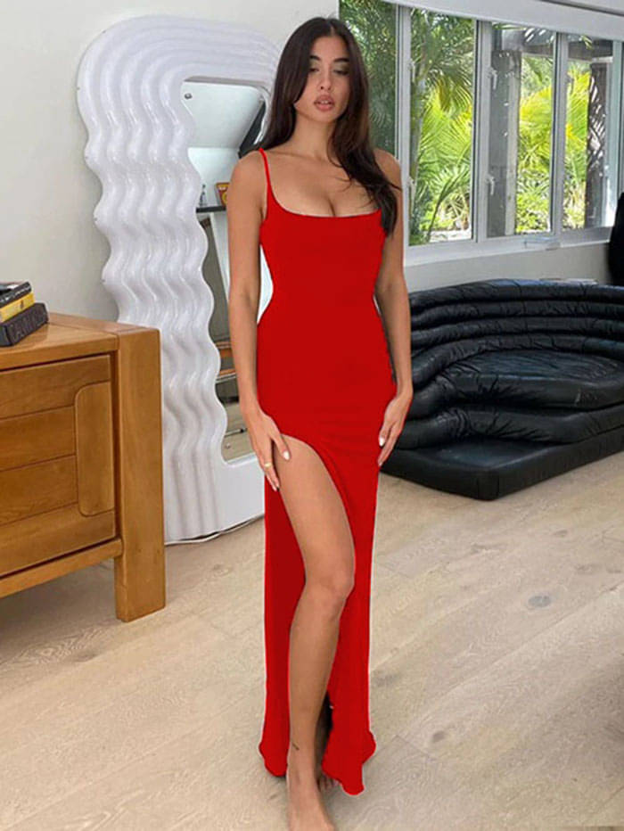     			Traquila Women Lycra Solid Bodycon Dress ( Red )