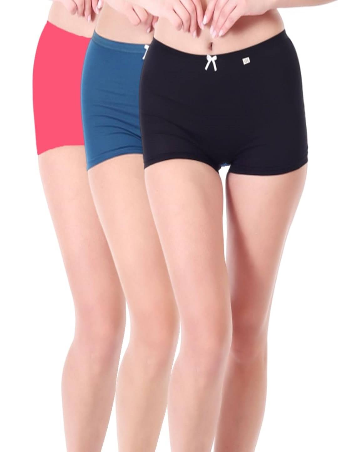     			XJARVIS Pack of 3 Poly Cotton Boy Shorts For Women ( Multicolor )