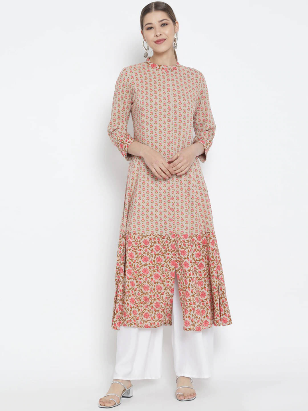 Yash Gallery Pack of 1 Rayon Printed Anarkali Women's Kurti - ( Multicolor ) Yash Gallery Pack of 1 Rayon Printed Anarkali Women's Kurti - ( Multicolor )