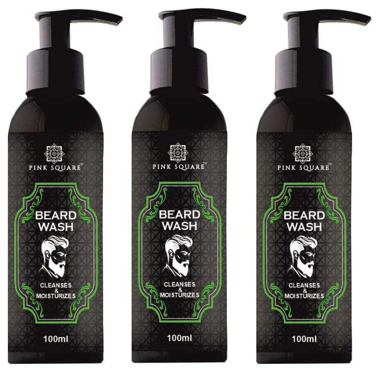     			pink square Nutmeg Oil Beard Wash 100 mL Pack of 3