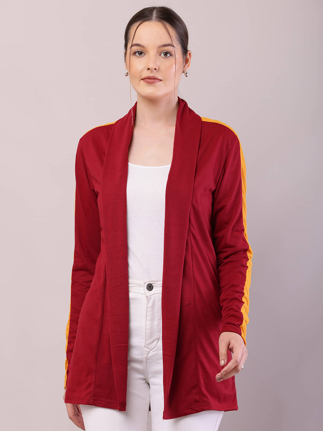 risemax Poly Cotton Women's Shrugs - Maroon ( Single )