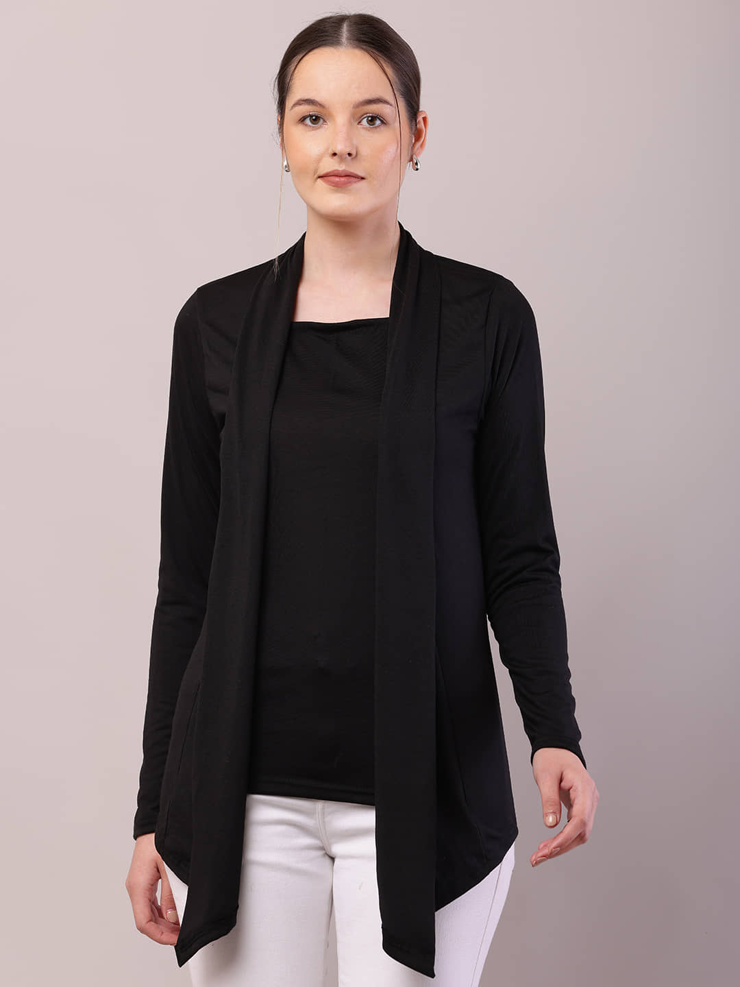 risemax Poly Cotton Women's Shrugs - Black ( Single )