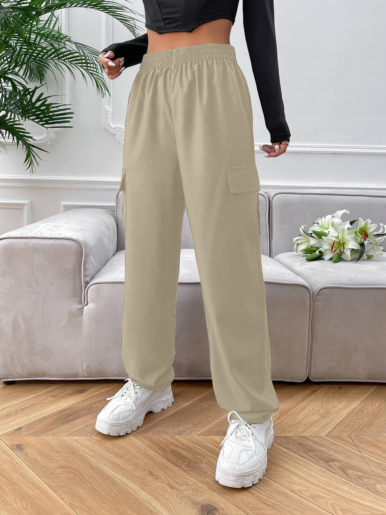     			Aahwan Pack of 1 Cotton Blend Relaxed Women's Casual Pants ( Khaki )