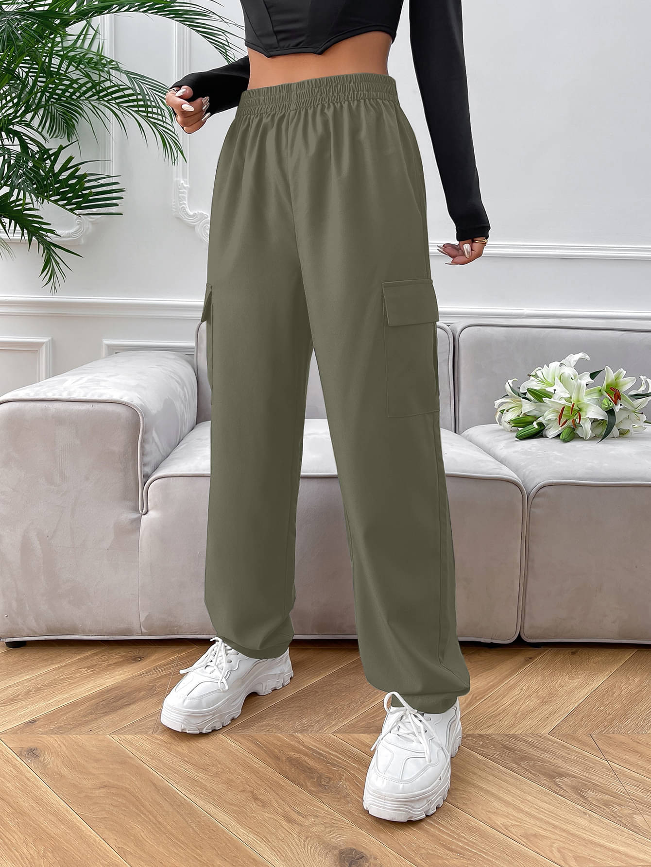     			Aahwan Pack of 1 Cotton Blend Relaxed Women's Casual Pants ( Green )