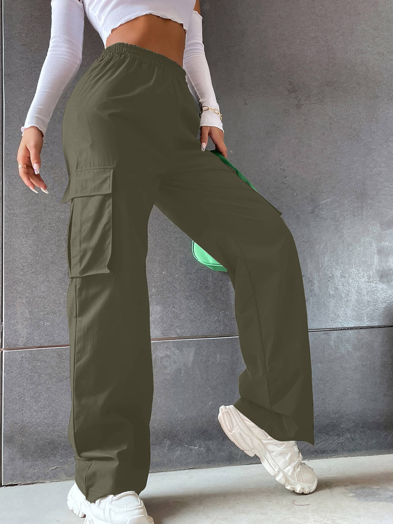     			Aahwan Pack of 1 Cotton Blend Relaxed Women's Casual Pants ( Green )