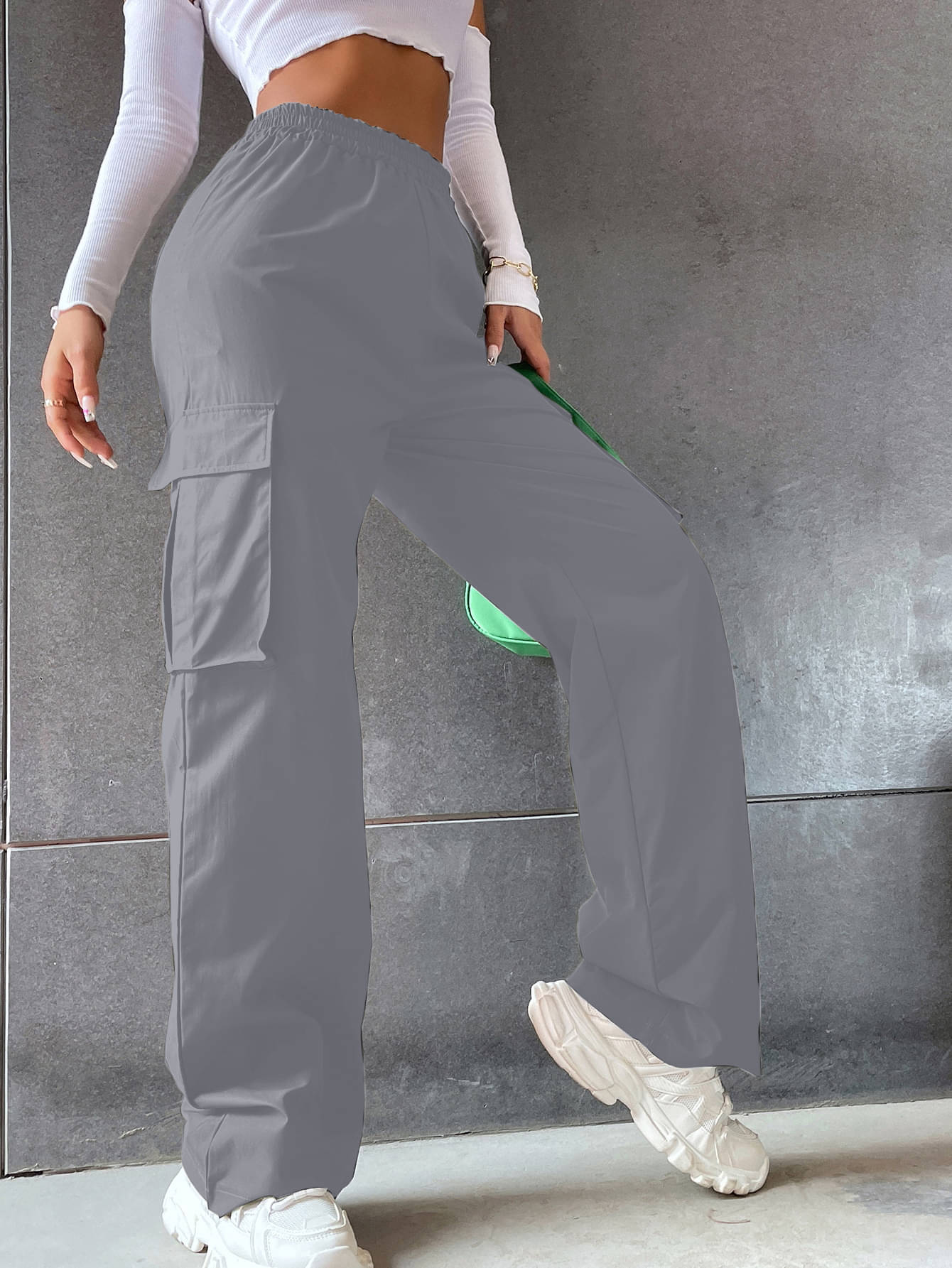     			Aahwan Pack of 1 Cotton Blend Relaxed Women's Casual Pants ( Grey )