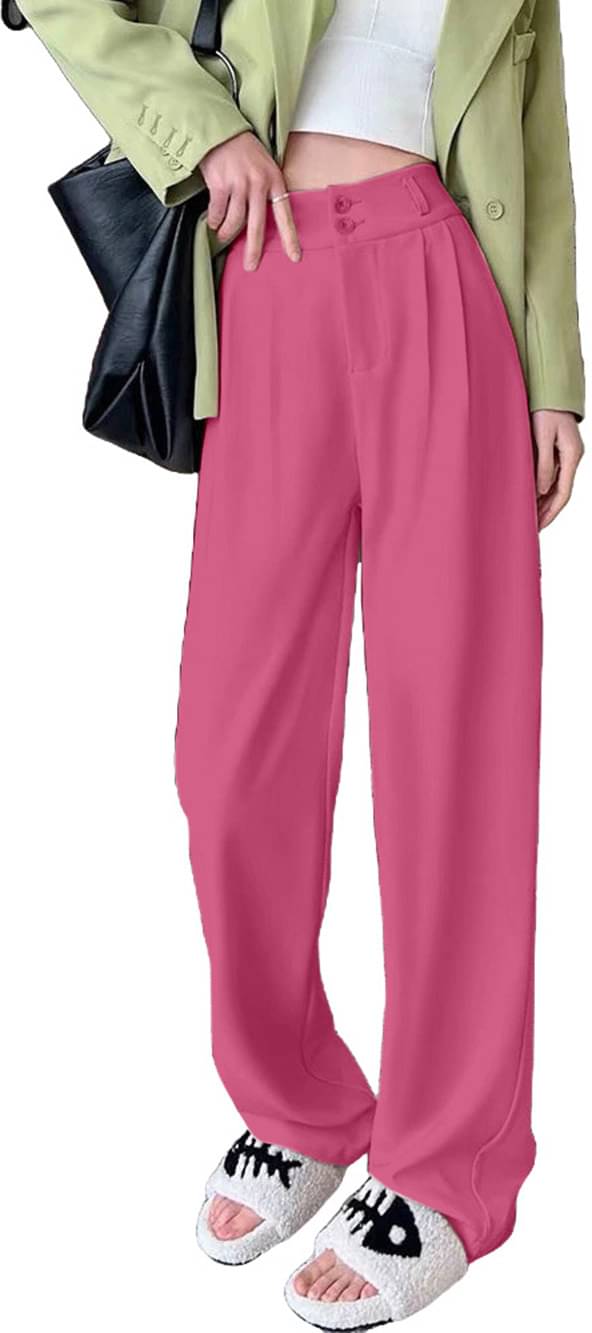     			Aahwan Pack of 1 Polyester Relaxed Women's Casual Pants ( Pink )