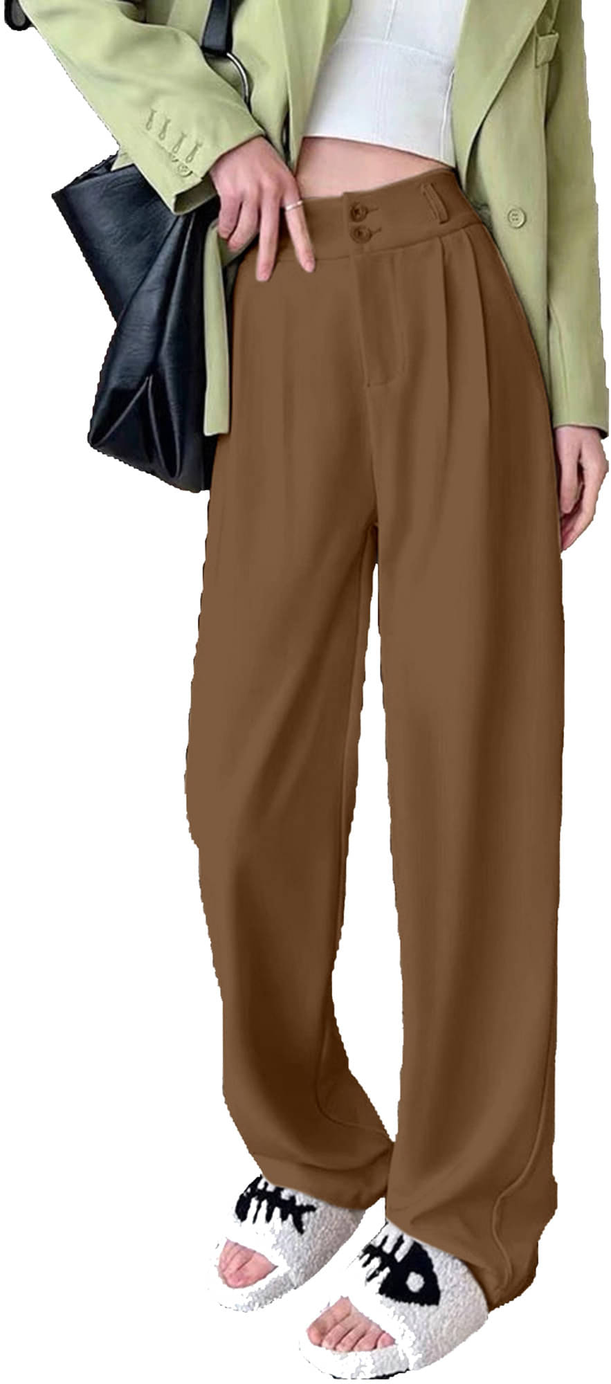     			Aahwan Pack of 1 Polyester Relaxed Women's Casual Pants ( Brown )
