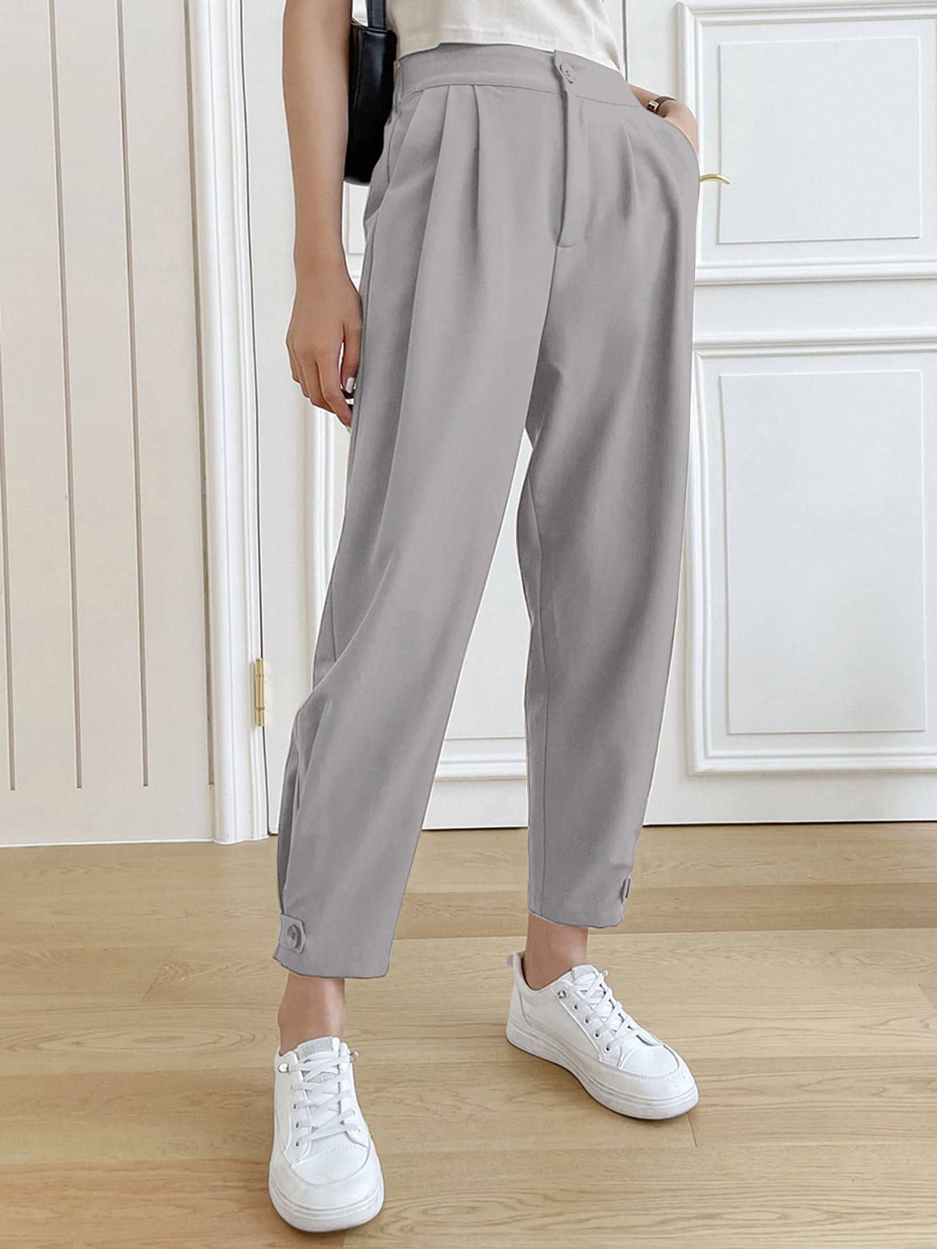     			Aahwan Pack of 1 Polyester Relaxed Women's Casual Pants ( Grey )