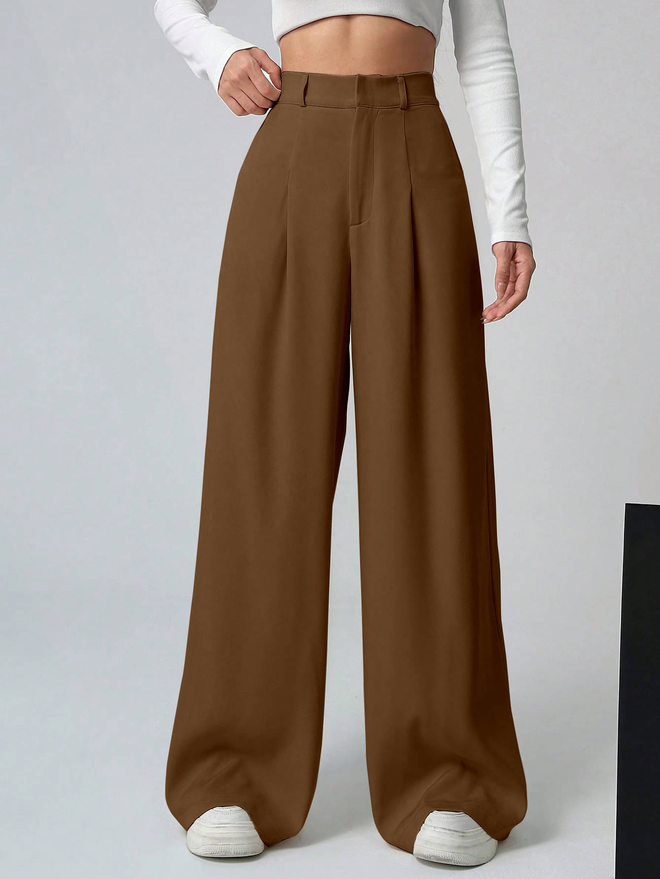     			Aahwan Pack of 1 Polyester Relaxed Women's Casual Pants ( Brown )
