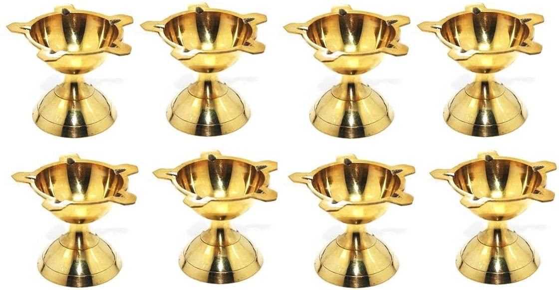     			FASHION BIZZ Brass Diwali Diya - Pack of 8