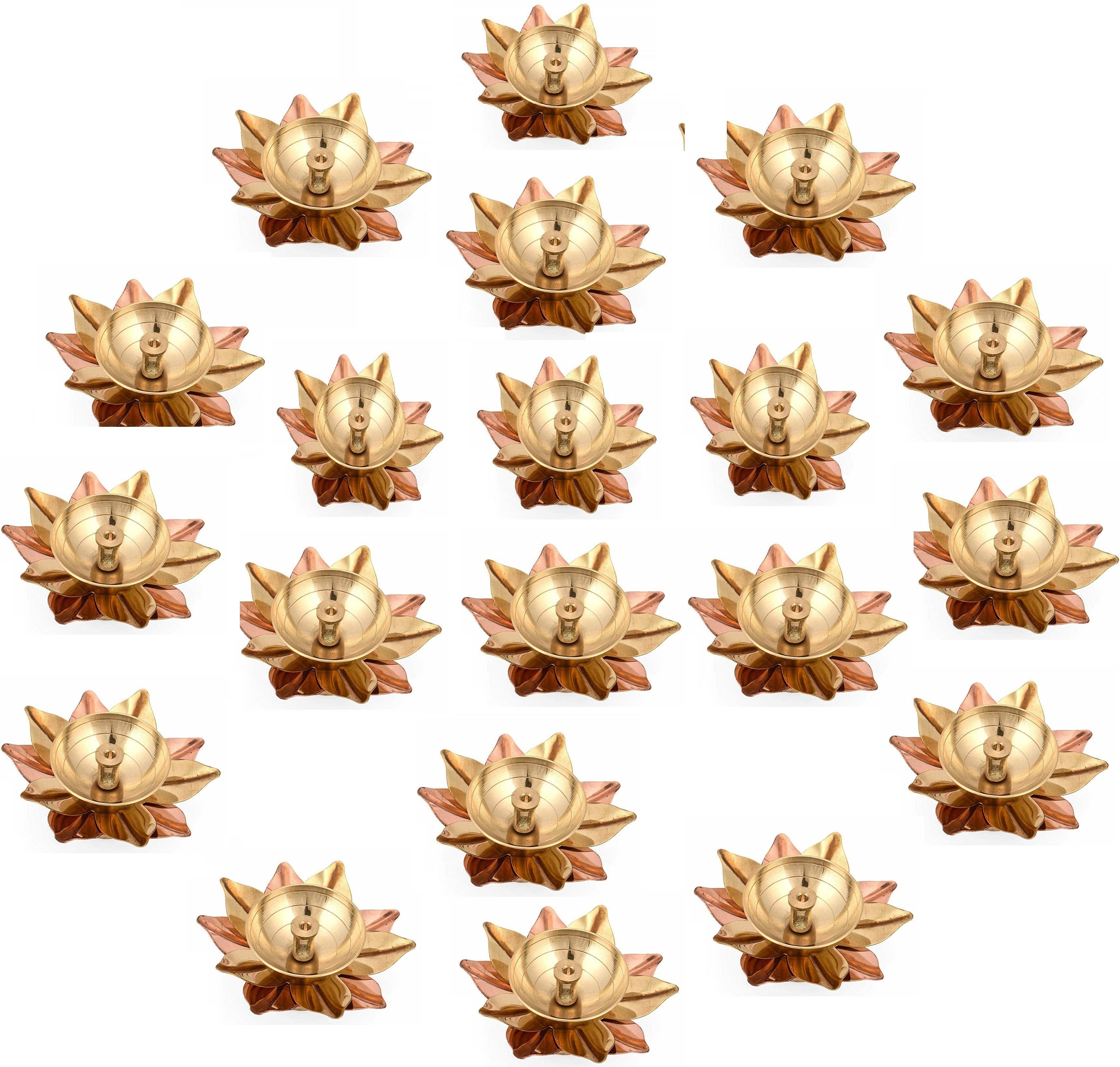 FASHION BIZZ Brass Floor Diya - Pack of 20