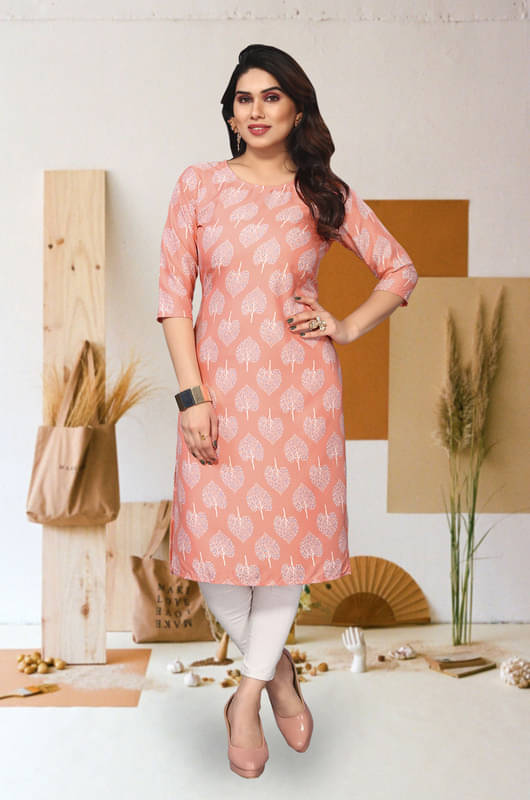 KETAKI FASHION Pack of 1 Crepe Printed Straight Women's Kurti - ( Multicolor )     			KETAKI FASHION Pack of 1 Crepe Printed Straight Women's Kurti - ( Multicolor )
