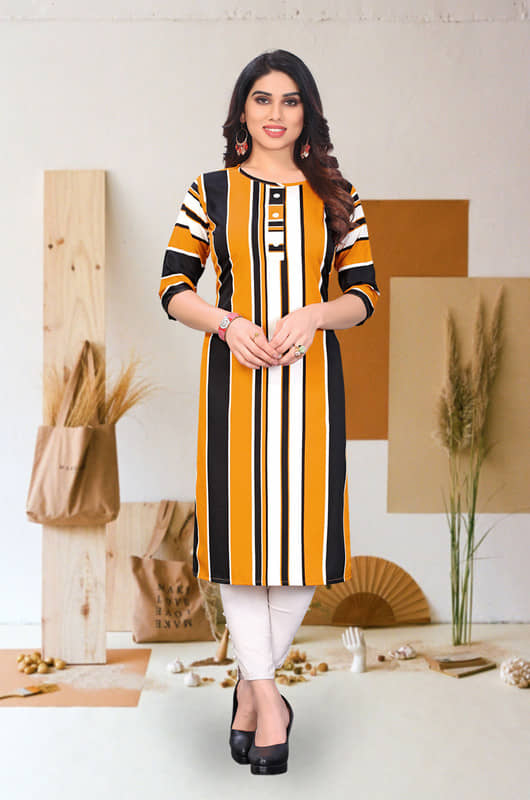 KETAKI FASHION Pack of 1 Crepe Printed Straight Women's Kurti - ( Multicolor ) - Kurtis, Tunics | Buy online on ZillyBuy