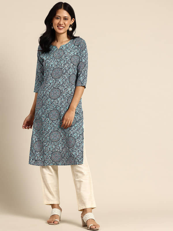 KETAKI FASHION Pack of 1 Crepe Printed Straight Women's Kurti - ( Multicolor ) - Kurtis, Tunics | Buy online on ZillyBuy