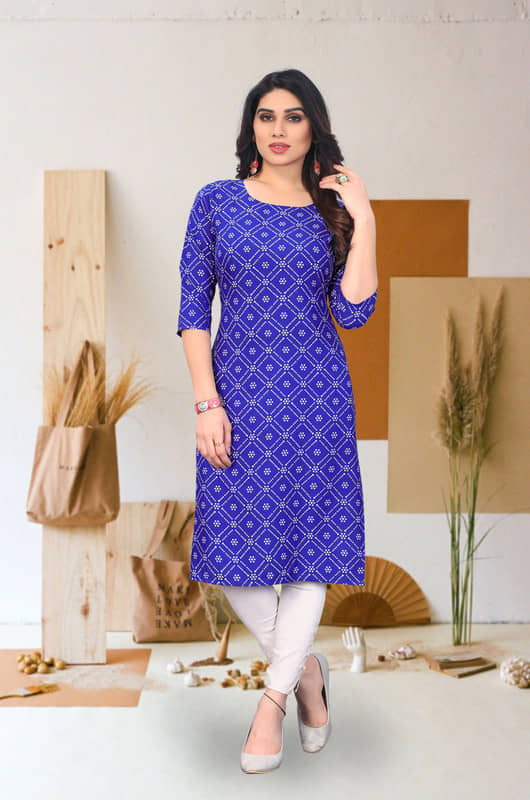 KETAKI FASHION Pack of 1 Crepe Printed Straight Women's Kurti - ( Multicolor ) - Kurtis, Tunics | Buy online on ZillyBuy