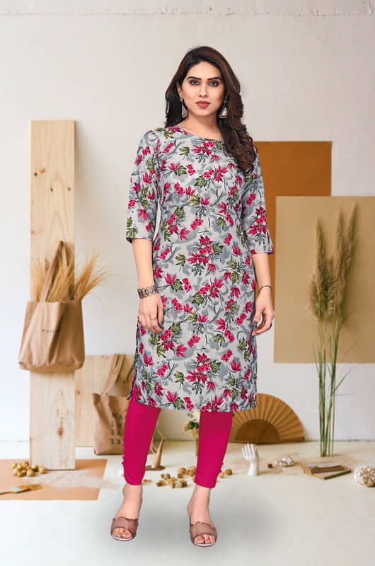 KETAKI FASHION Pack of 1 Crepe Printed Straight Women's Kurti - ( Multicolor ) - Kurtis, Tunics | Buy online on ZillyBuy