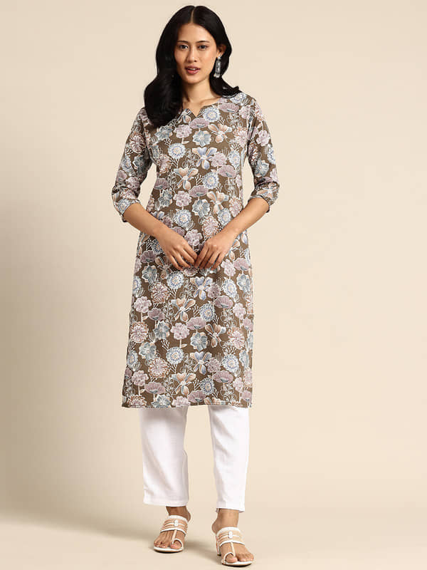 KETAKI FASHION Pack of 1 Crepe Printed Straight Women's Kurti - ( Multicolor ) - Kurtis, Tunics | Buy online on ZillyBuy