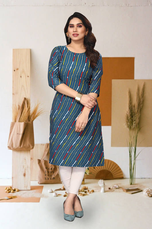 KETAKI FASHION Pack of 1 Crepe Printed Straight Women's Kurti - ( Multicolor ) KETAKI FASHION Pack of 1 Crepe Printed Straight Women's Kurti - ( Multicolor )