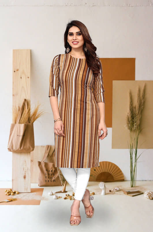 KETAKI FASHION Pack of 1 Crepe Printed Straight Women's Kurti - ( Multicolor ) - Kurtis, Tunics | Buy online on ZillyBuy
