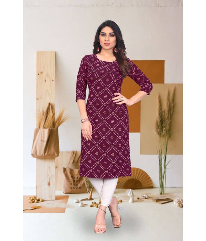 KETAKI FASHION Pack of 1 Crepe Printed Straight Women's Kurti - ( Multicolor ) - Kurtis, Tunics | Buy online on ZillyBuy
