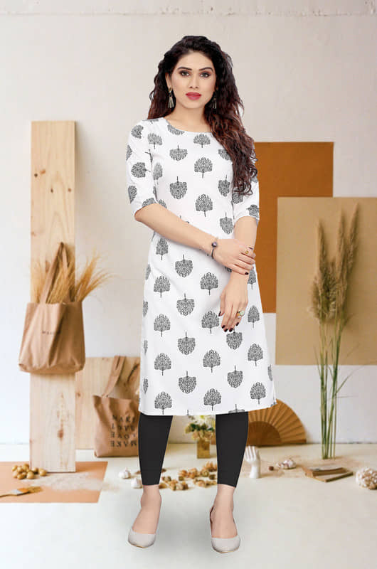 KETAKI FASHION Pack of 1 Crepe Printed Straight Women's Kurti - ( Multicolor ) - Kurtis, Tunics | Buy online on ZillyBuy