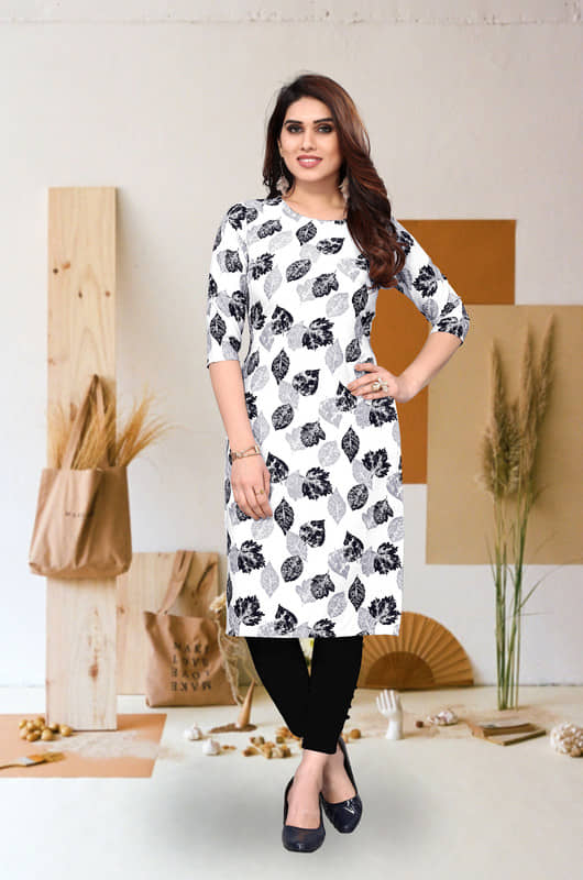 KETAKI FASHION Pack of 1 Crepe Printed Straight Women's Kurti - ( Multicolor ) - Kurtis, Tunics | Buy online on ZillyBuy