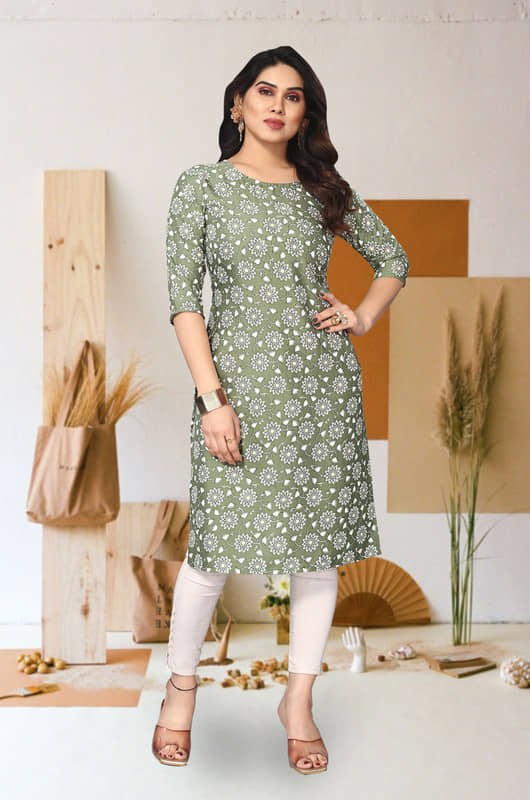KETAKI FASHION Pack of 1 Crepe Printed Straight Women's Kurti - ( Multicolor ) - Kurtis, Tunics | Buy online on ZillyBuy
