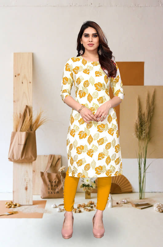 KETAKI FASHION Pack of 1 Crepe Printed Straight Women's Kurti - ( Multicolor ) - Kurtis, Tunics | Buy online on ZillyBuy