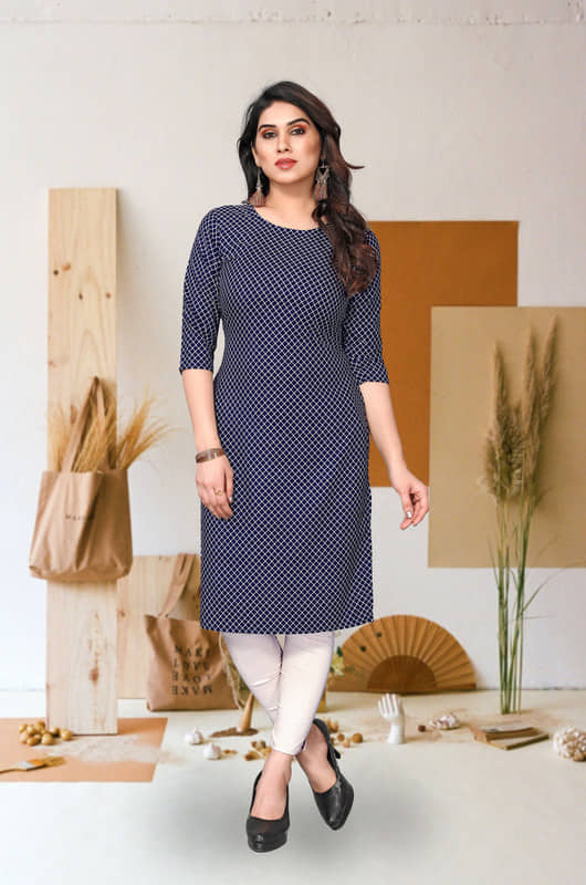 KETAKI FASHION Pack of 1 Crepe Printed Straight Women's Kurti - ( Multicolor ) - Kurtis, Tunics | Buy online on ZillyBuy