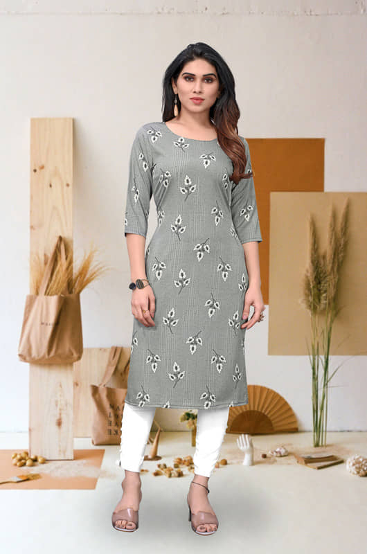 KETAKI FASHION Pack of 1 Crepe Printed Straight Women's Kurti - ( Multicolor ) - Kurtis, Tunics | Buy online on ZillyBuy