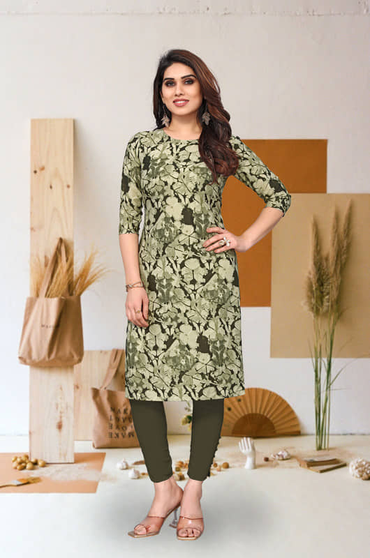 KETAKI FASHION Pack of 1 Crepe Printed Straight Women's Kurti - ( Multicolor ) - Kurtis, Tunics | Buy online on ZillyBuy