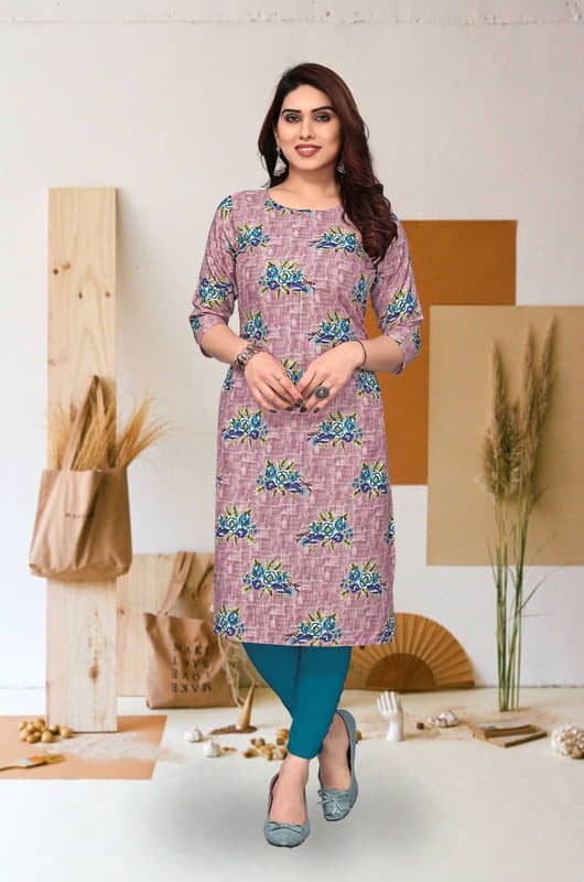 KETAKI FASHION Pack of 1 Crepe Printed Straight Women's Kurti - ( Multicolor ) - Kurtis, Tunics | Buy online on ZillyBuy