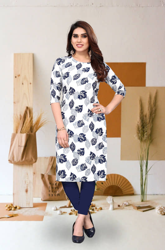 KETAKI FASHION Pack of 1 Crepe Printed Straight Women's Kurti - ( Multicolor ) - Kurtis, Tunics | Buy online on ZillyBuy