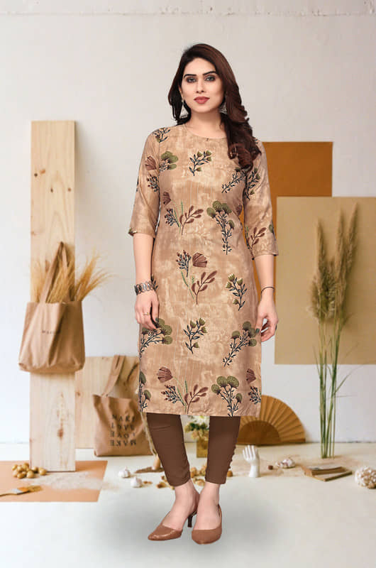 KETAKI FASHION Pack of 1 Crepe Printed Straight Women's Kurti - ( Multicolor ) - Kurtis, Tunics | Buy online on ZillyBuy