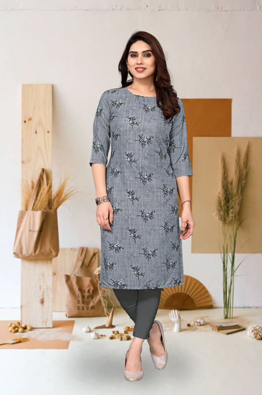 KETAKI FASHION Pack of 1 Crepe Printed Straight Women's Kurti - ( Multicolor ) - Kurtis, Tunics | Buy online on ZillyBuy