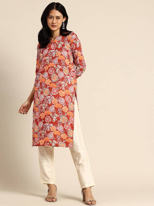 KETAKI FASHION Pack of 1 Crepe Printed Straight Women's Kurti - ( Multicolor ) - Kurtis, Tunics | Buy online on ZillyBuy