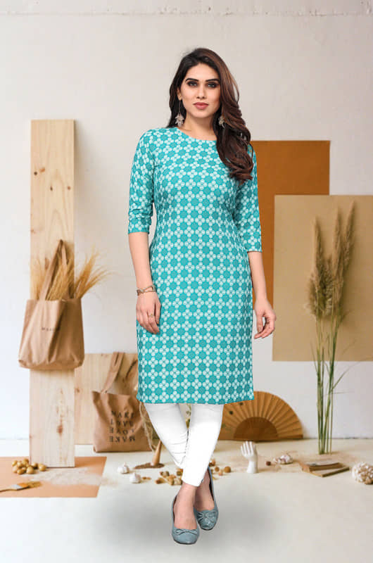 KETAKI FASHION Pack of 1 Crepe Printed Straight Women's Kurti - ( Multicolor ) - Kurtis, Tunics | Buy online on ZillyBuy