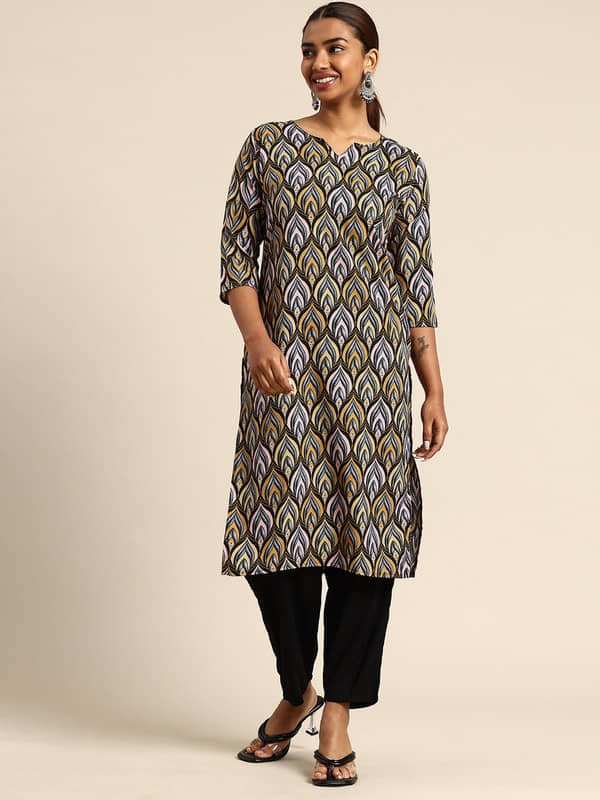 KETAKI FASHION Pack of 1 Crepe Printed Straight Women's Kurti - ( Multicolor ) - Kurtis, Tunics | Buy online on ZillyBuy