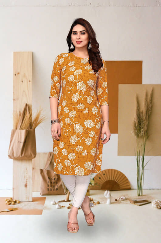 KETAKI FASHION Pack of 1 Crepe Printed Straight Women's Kurti - ( Multicolor ) - Kurtis, Tunics | Buy online on ZillyBuy