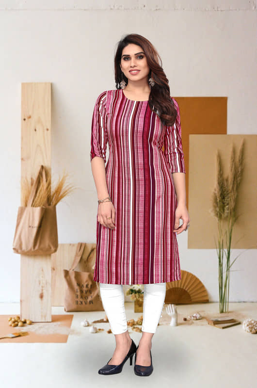 KETAKI FASHION Pack of 1 Crepe Printed Straight Women's Kurti - ( Multicolor ) - Kurtis, Tunics | Buy online on ZillyBuy