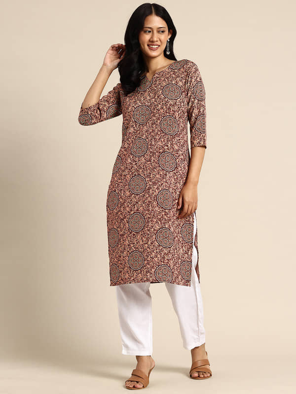 KETAKI FASHION Pack of 1 Crepe Printed Straight Women's Kurti - ( Multicolor ) - Kurtis, Tunics | Buy online on ZillyBuy