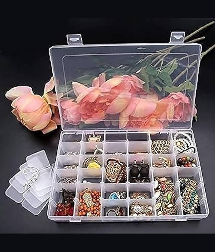 Plastic 36 Compartment Make Up/Stationery/Jewellery/Rubber Multi Purpose Storage Box Set Of 1 PICS - Jewellery Sets | Buy online on ZillyBuy