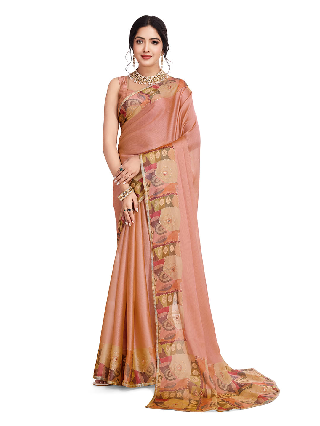 RekhaManiyar Chiffon Printed Saree With Unstitched Blouse Piece ( Magenta ) RekhaManiyar Chiffon Printed Saree With Unstitched Blouse Piece ( Magenta )