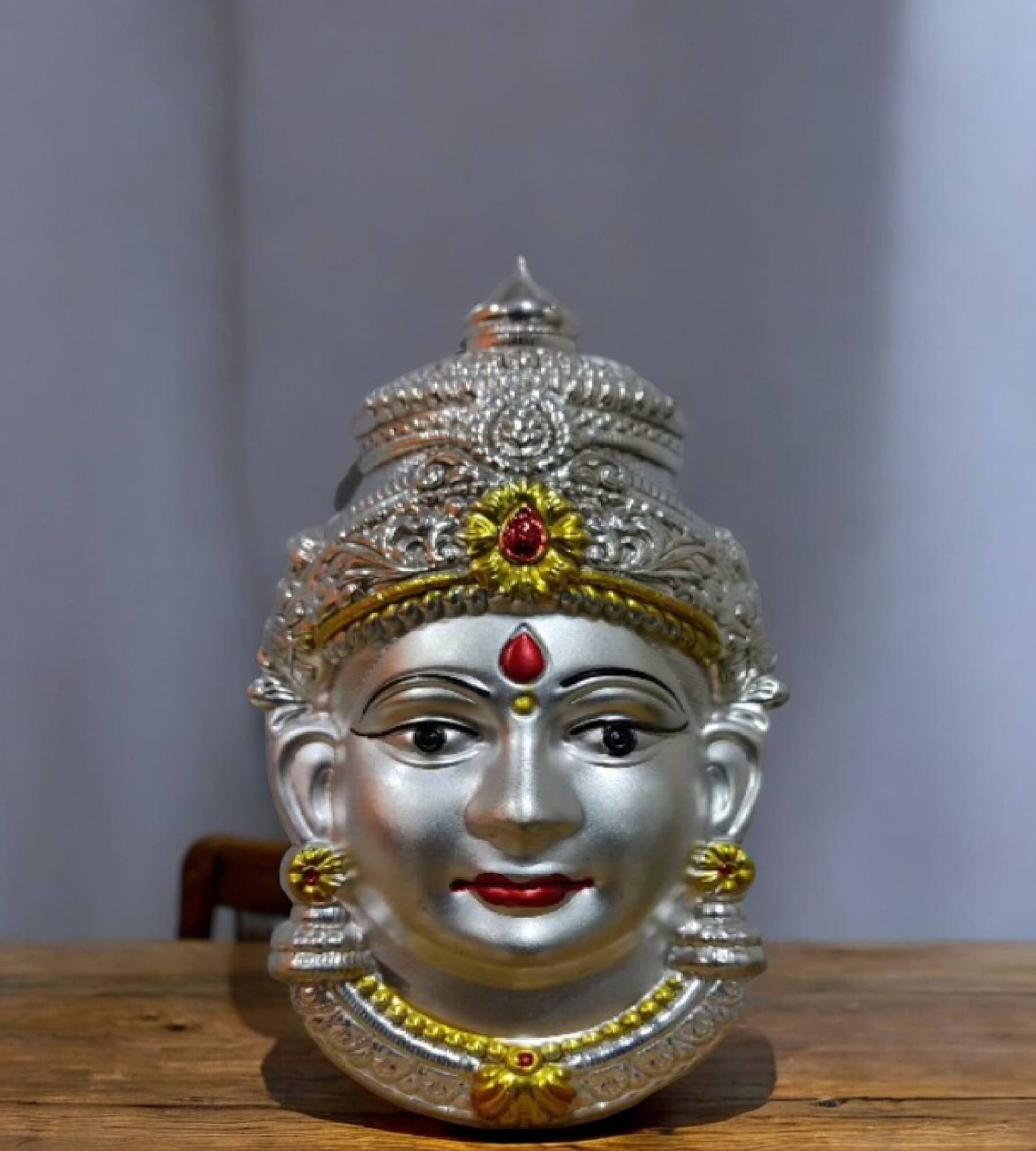     			Sigaram Pooja Decoration item 1 X Mahalakshmi Face Mukoot ( Pack of 1 )